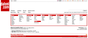 dafont home page screenshot image