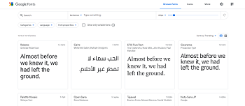 google fonts home page screenshot image