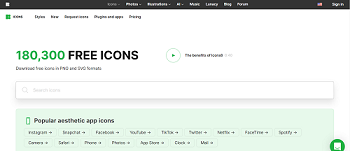 icons8 home page screenshot image