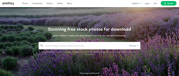pixabay home page screenshot image