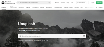 unsplash home page screenshot image